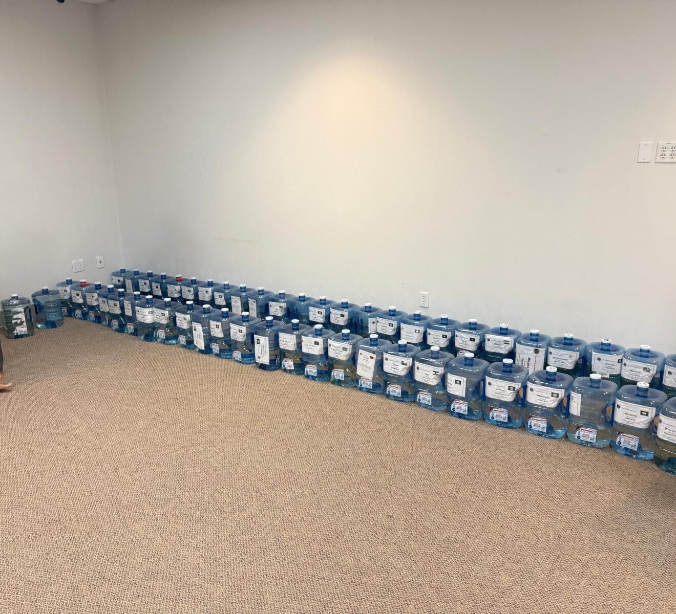 Sacred water containers collected for the Panchaashat NadeeJala seva